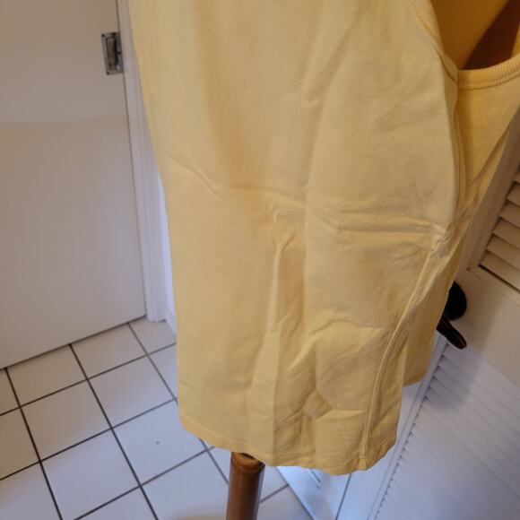 Y2K Yellow Teddy Bear Graphic Tank Top 2000s Flowy Cotton XL Summer Cute - Picture 7 of 8